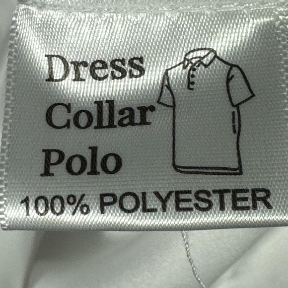 Collars & Co Polo Shirt Mens Medium White Dress Collar Long Sleeve Polyester - Picture 4 of 8